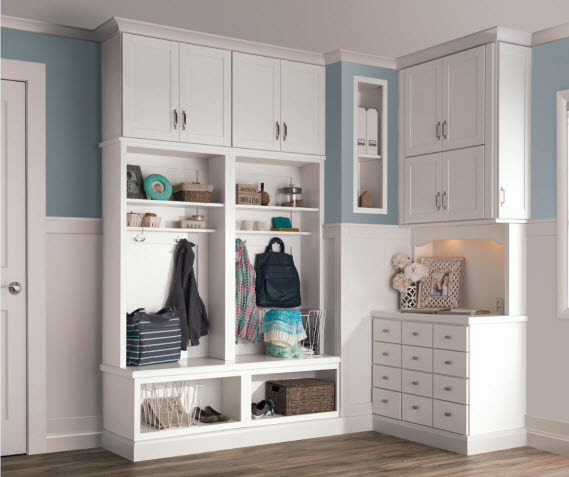 White Entryway Storage Cabinets