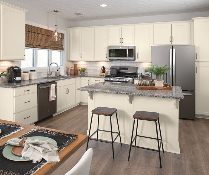 Off-White Transitional Kitchen Cabinets